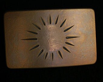 Bronze Anniversary Belt Buckle Florida Sunshine Sun Buckle Stainless Steel Buckle for 1-1/2" Belt Hypoallergenic Buckle, Buckle for Jeans