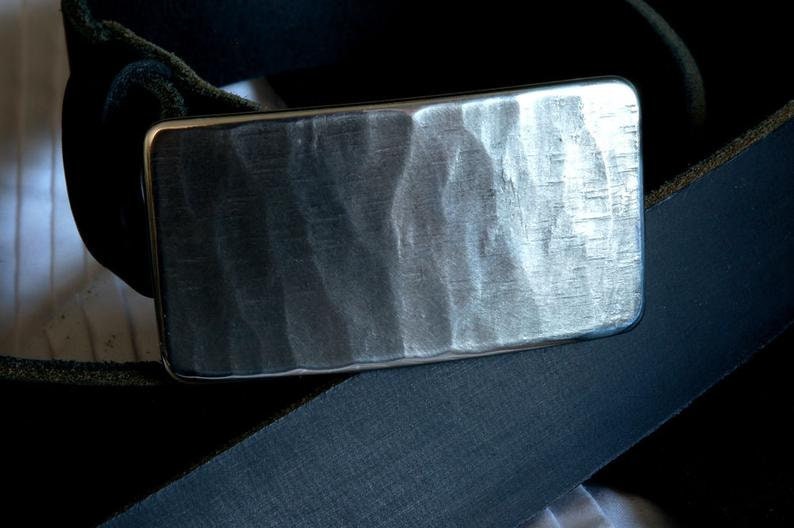 Belt Buckle, Unisex Buckle, Canadian, Suit Belt, Ancient Bronze Wood Grain, Hand Forged Stainless Steel Buckle fits 1-1/4" Belt for Suits