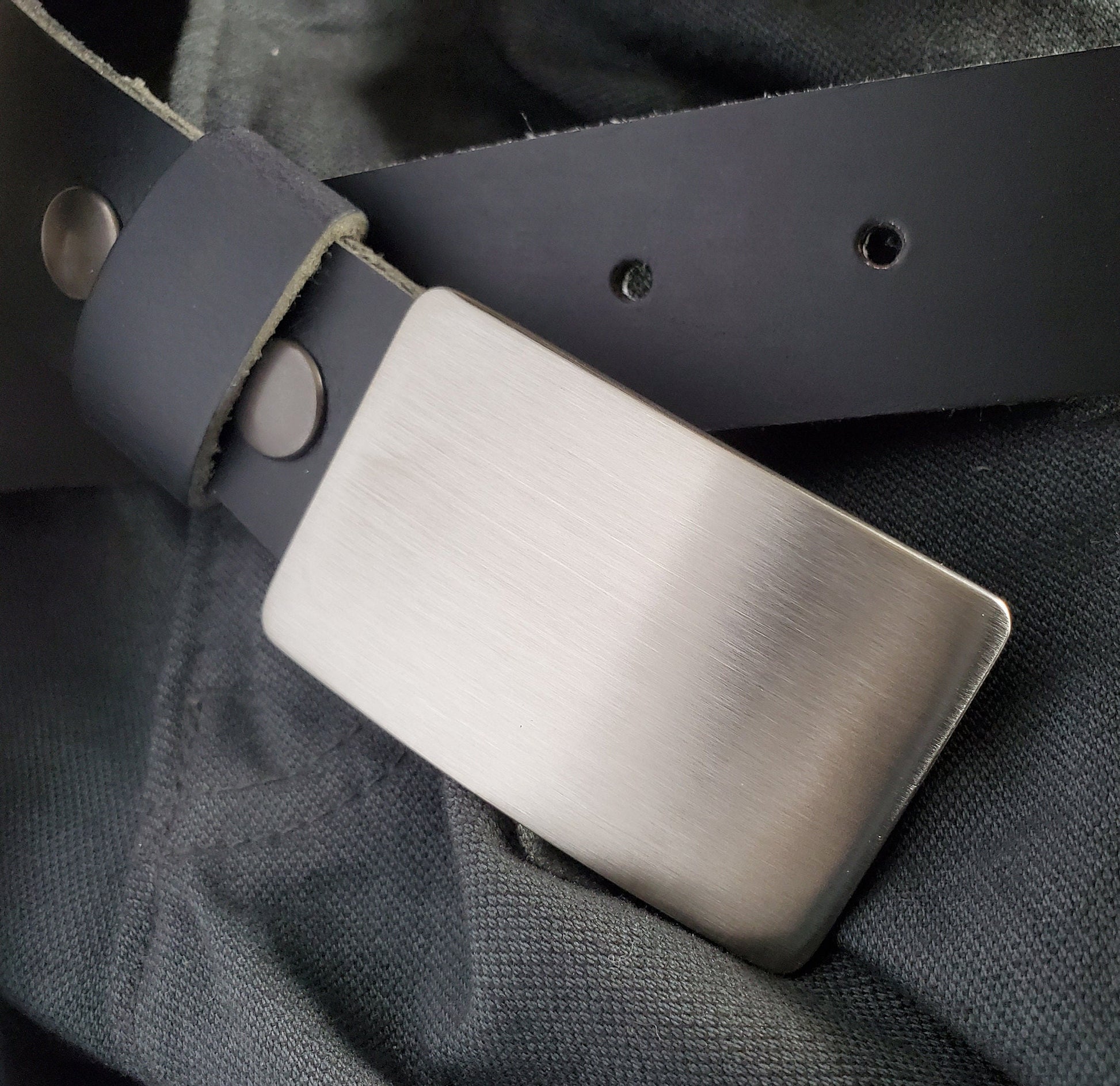 Men's Belt & Buckle, Brushed Stainless Buckle w/ Leather Belt Set, Choose from Five Belt Colours, Groomsmen's Accessories, Belt and Buckle