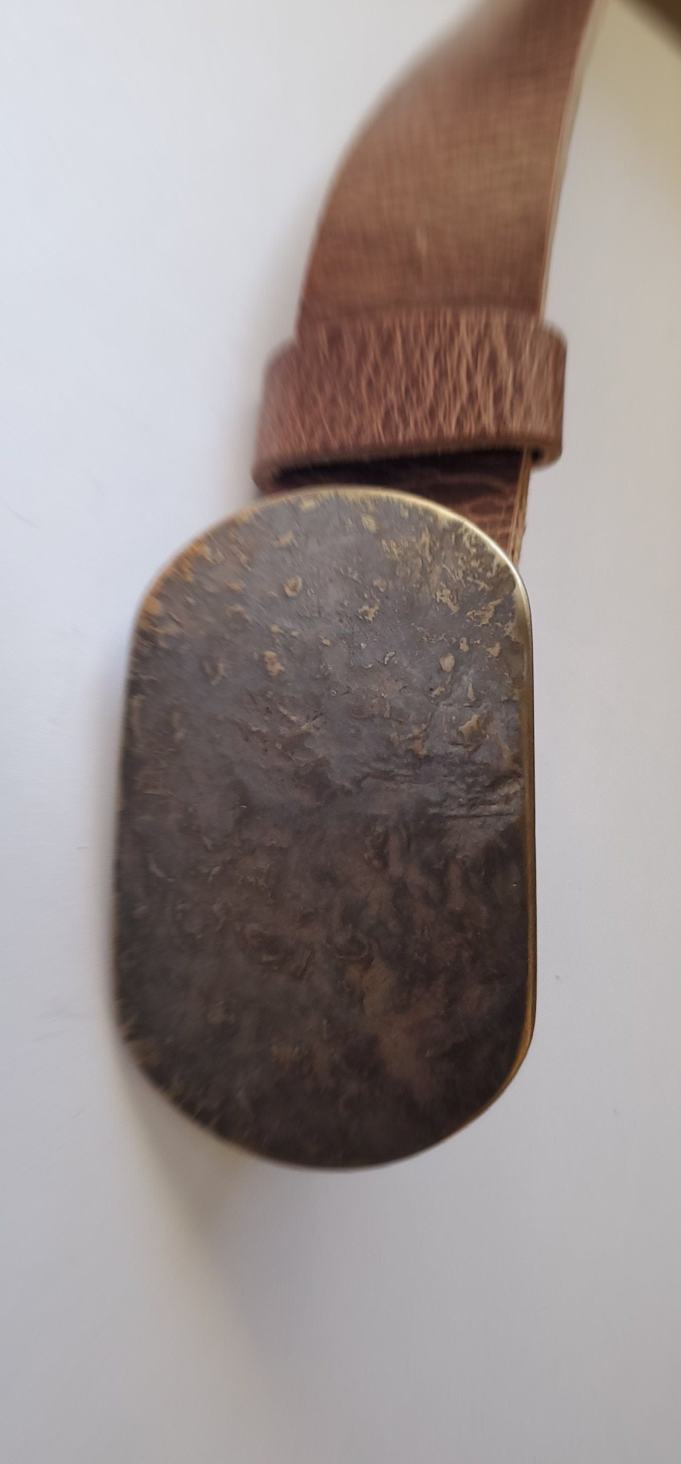 Accessories for Full Figure, Plus Size "round edge" Belt Buckle & Leather Belt, Father's Day Gift, Stainless Steel Work Gear and 1-1/2" Belt