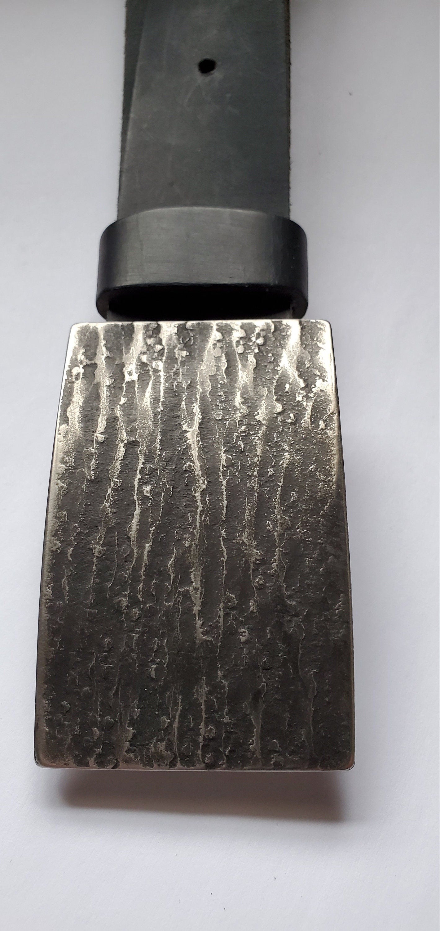 Belt Buckle for Jeans Canadian Made Belt Buckle Hand Forged 'Slate' Stainless Steel Buckle Unisex Gift Fits 1-1/2" Leather Belt w/Snaps