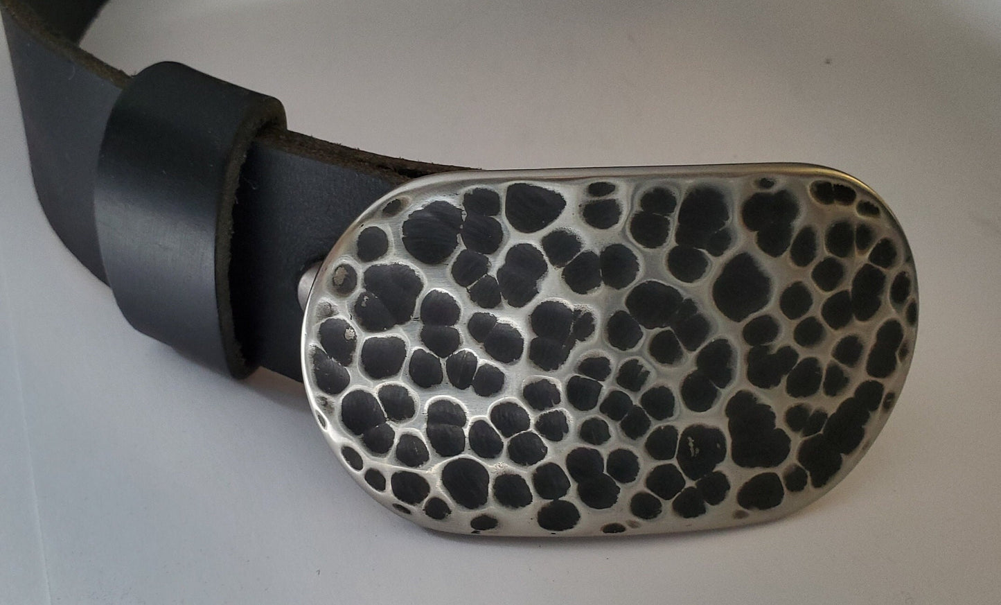Hammered Golfer's Buckle & Belt, Unisex Belt Buckle, Father's Day or Mother's Day Gift, Golfer's Ultra Slim-Line Buckle fits 1-1/2" Belt