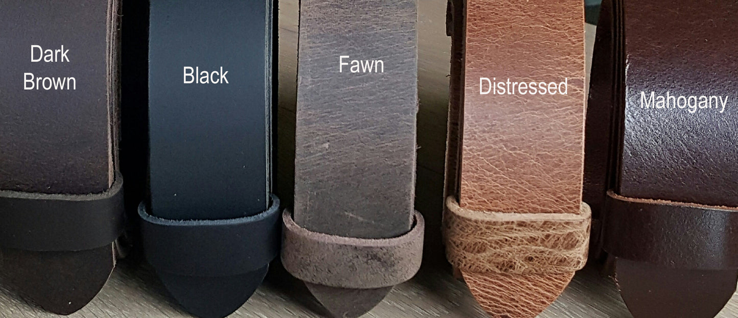 2" Leather Belt for Jean INTERCHANGEABLE Belt with Snaps, Custom Cut Leather Belt w/snaps, Two Inch Belt, Custom Cut To Waist Size