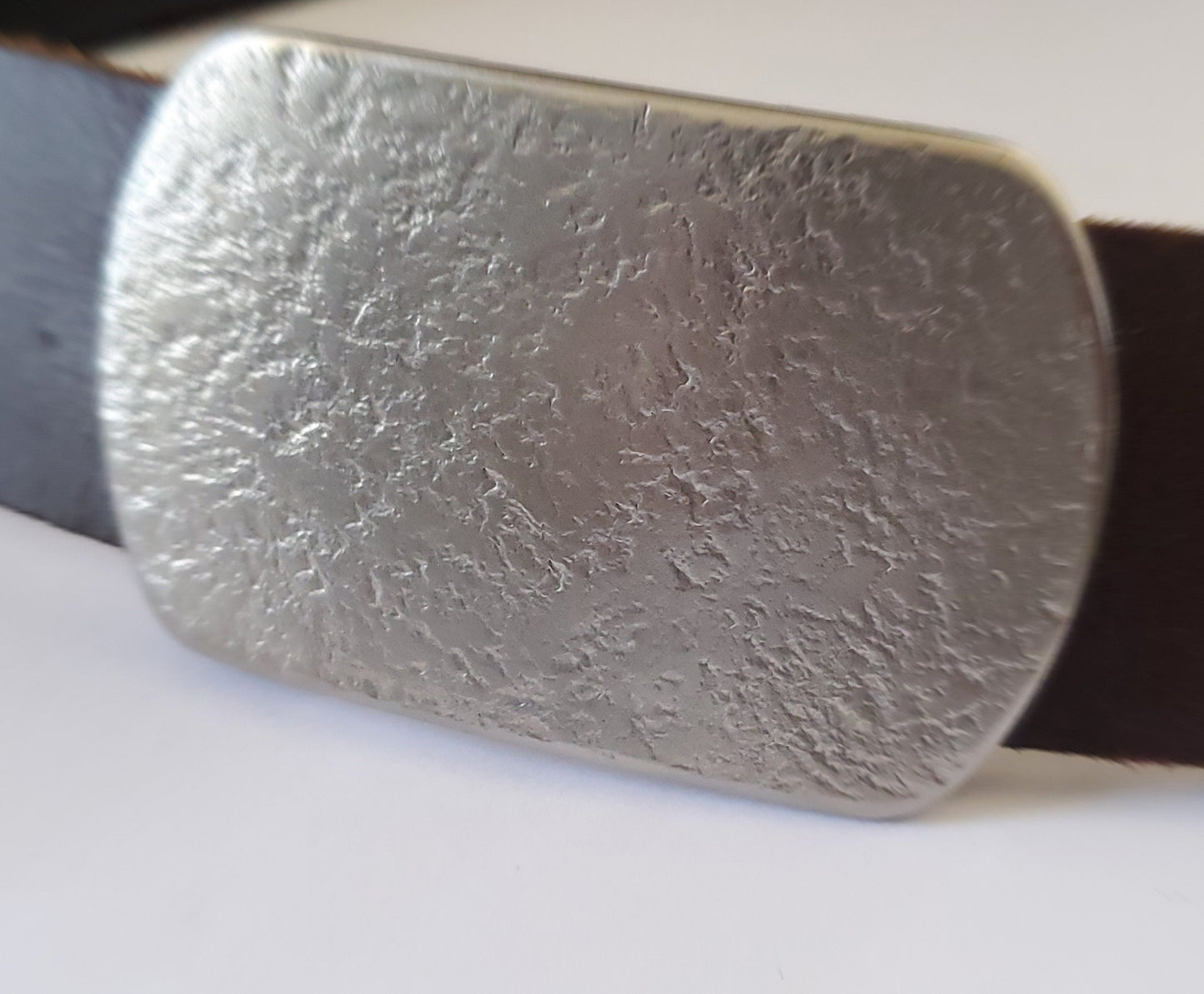 Belt Buckle & Leather Belt, Comfort Plus "round edge" Father's Day Gift, Stainless Steel Accessories, Work Gear and 1-1/2" Belt