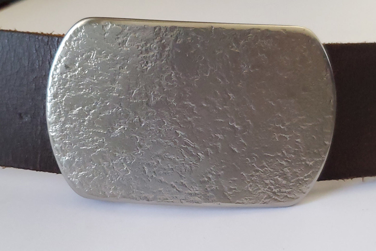 Belt Buckle & Leather Belt, Comfort Plus "round edge" Father's Day Gift, Stainless Steel Accessories, Work Gear and 1-1/2" Belt