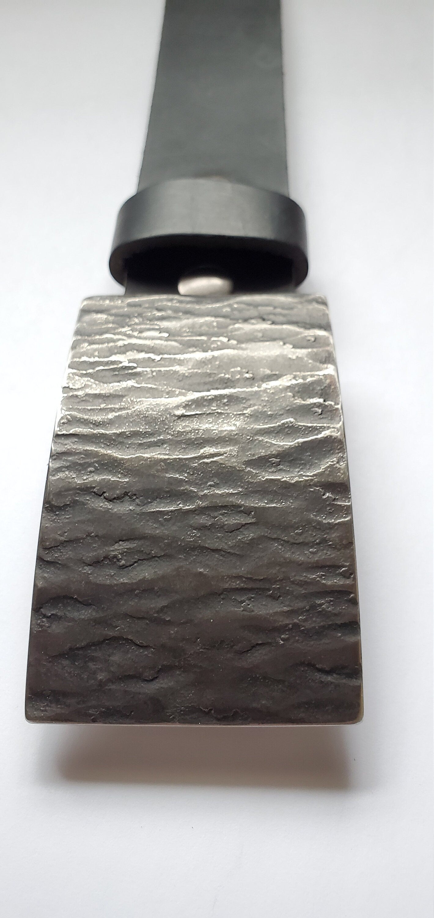 Belt and Buckle, Slate Belt Buckle Set for Jeans, Canadian Made, Hand Forged Stainless Steel Buckle with 1-1/2" Leather Belt w/Snaps