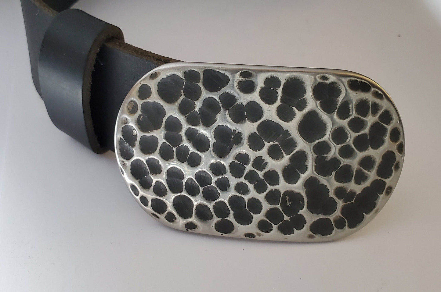 Hammered Golfer's Buckle & Belt, Unisex Belt Buckle, Father's Day or Mother's Day Gift, Golfer's Ultra Slim-Line Buckle fits 1-1/2" Belt