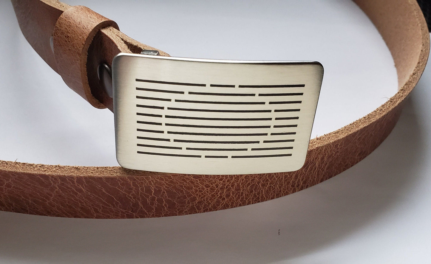 Golf Belt & Buckle, Golf Attire, Unisex Gift, Pro Golf Gift, Brushed Stainless Steel Golf Buckle w/ 1.25" Belt, Golfers Gifts, Golf Gift