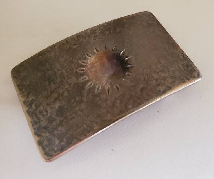 Belt Buckle, Arizona Sunshine, Sun Buckle, Florida Sun, Purple, Gold Hand Forged Buckle, Hypoallergenic Gift, Unisex Buckle Fits 1.5" Belt