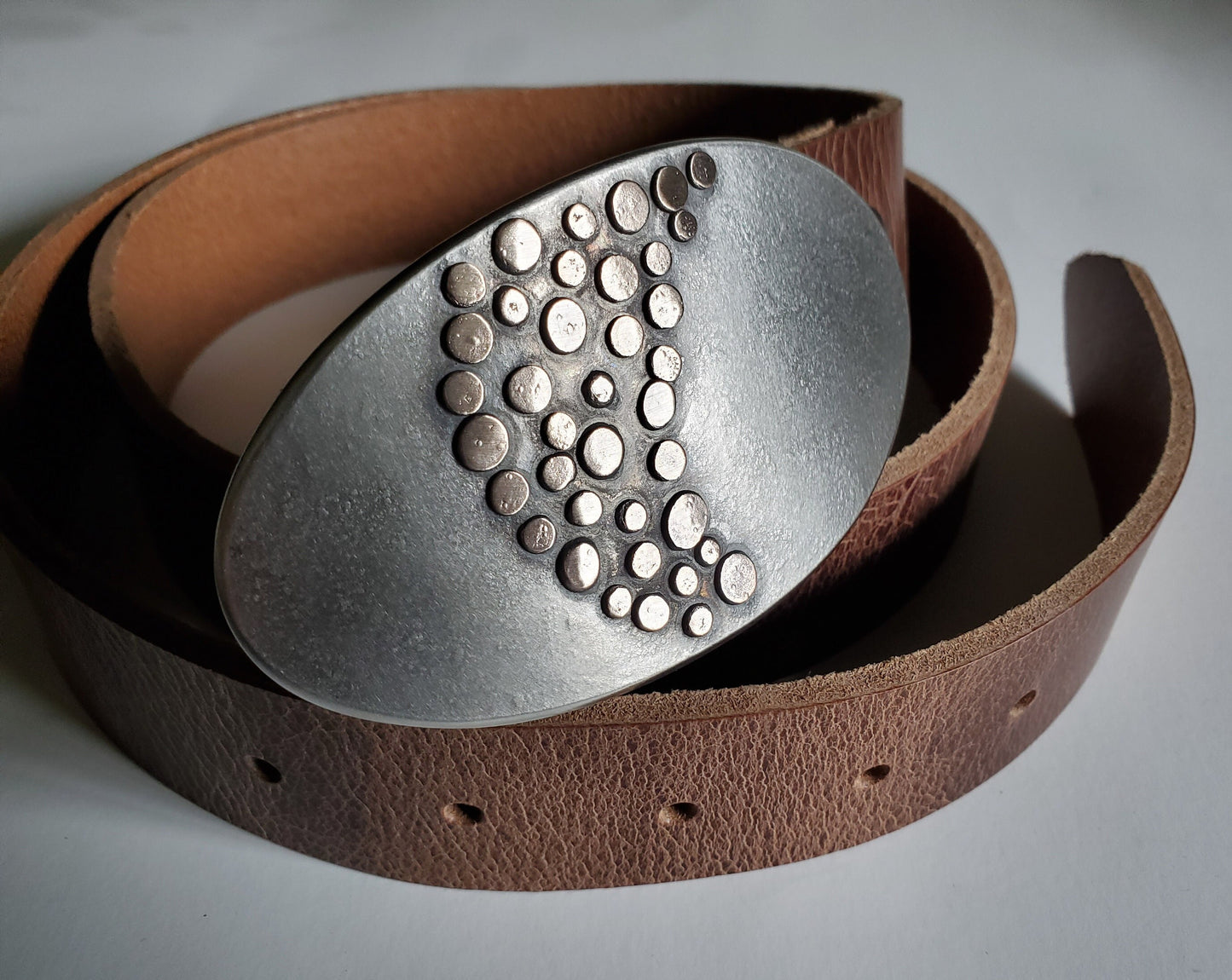 Belt & Buckle, Signed Original Belt Buckle, Unisex Belt Buckle, Canadian Artisan, Hand Forged Buckle, Silver or Bronze For 1.5" Leather Belt