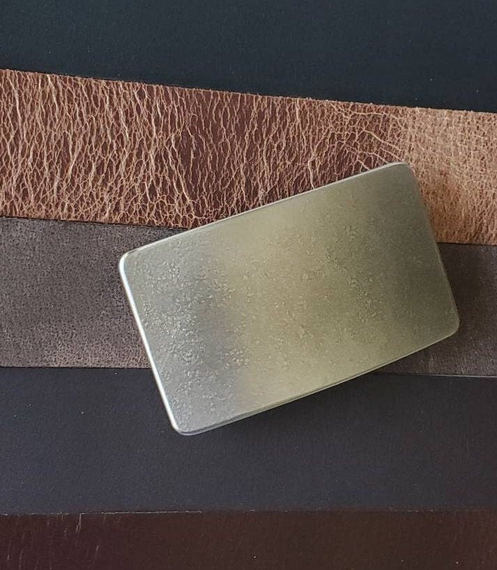 Belt & Buckle Silver Buckle and Leather Belt Hypoallergenic Buckle and your color choice of 1.5"Leather Belt for Jeans. Gifts for Him