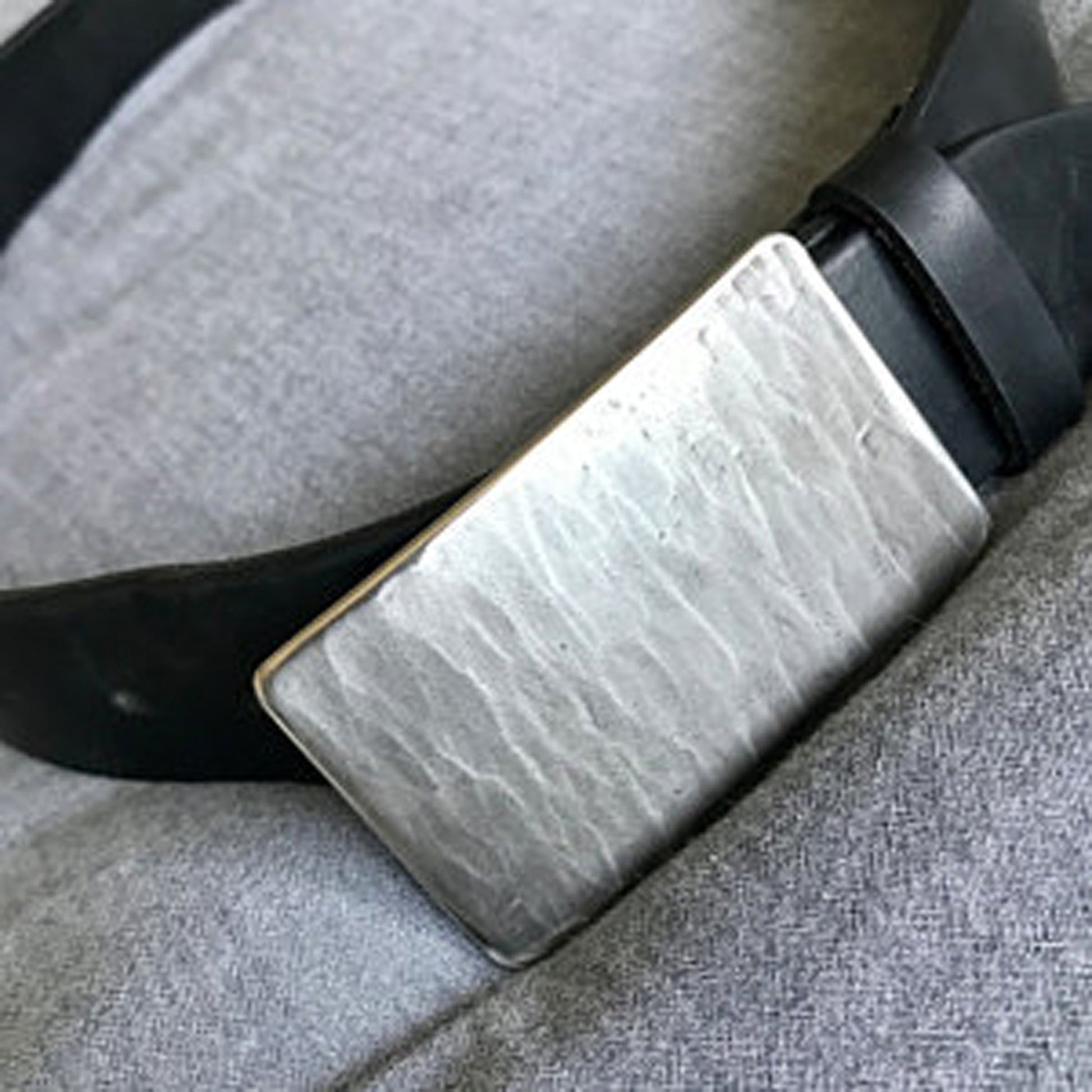 Blue Jean Belt Buckle Bronze Anniversary Canadian Made Silver Wood Grain Buckle Hypoallergenic Hand Forged Stainless Steel Fits 1.5" Belt