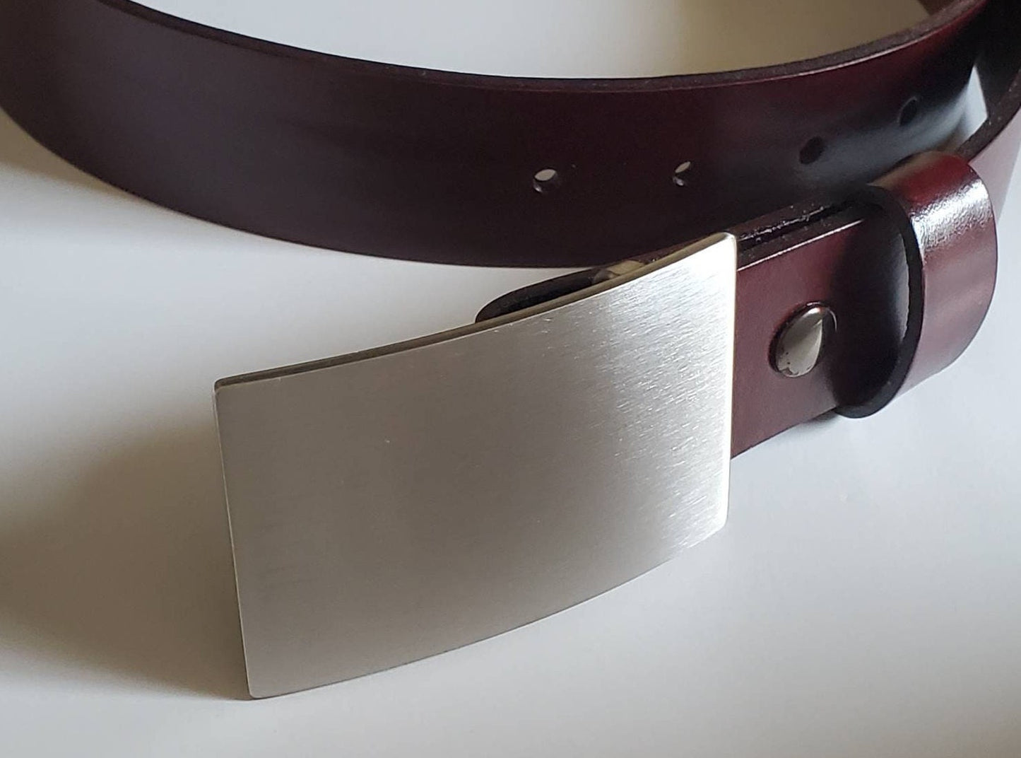 Belt & Buckle, Square Boy, Jean Buckle, Brushed Stainless Steel Buckle, Boyfriend Gift, Signed Original Belt Buckle for 1-1/2" Belt for Jean