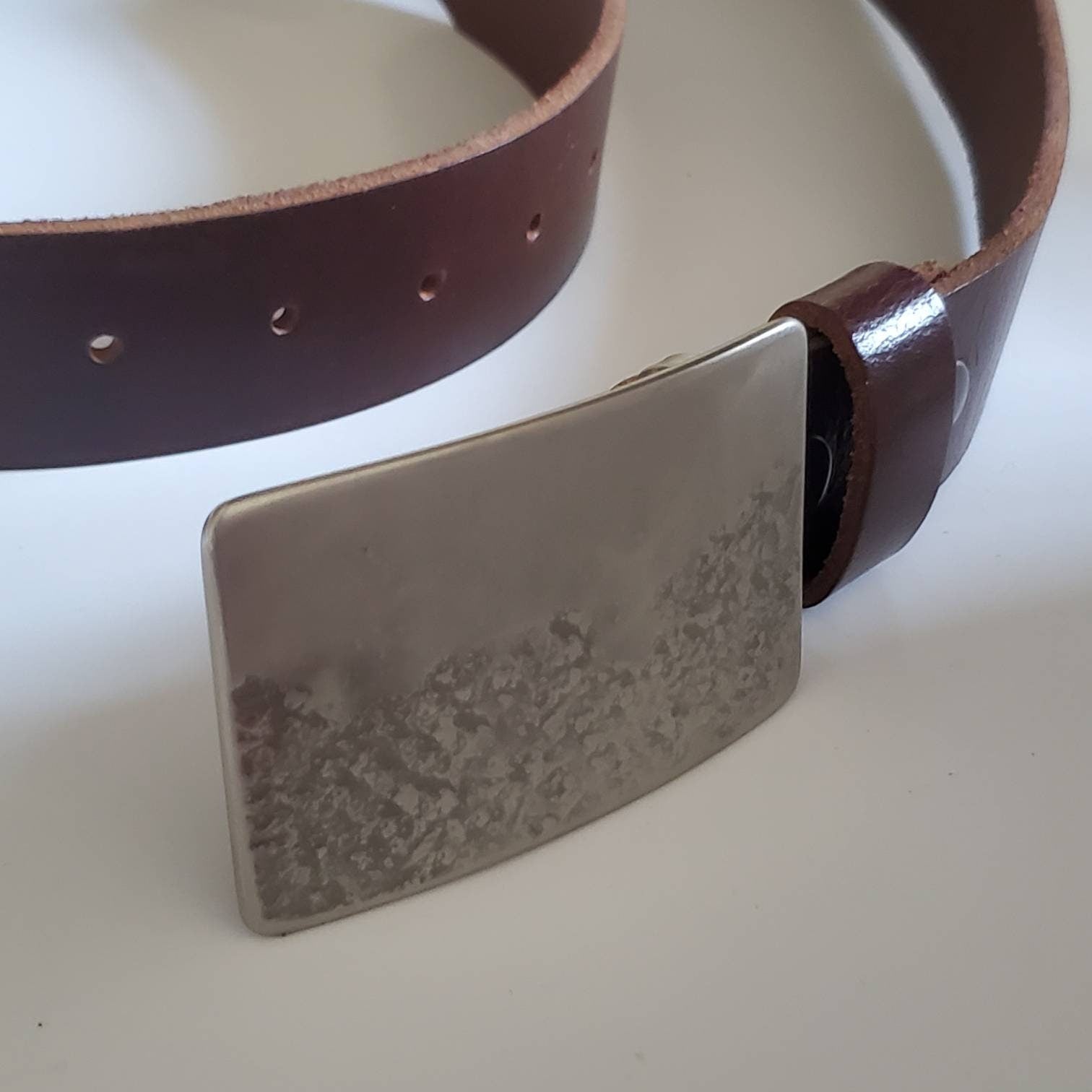 Belt & Buckle American Landscape Waterproof Accessories Hiker's Outdoor Gear Artisan Signed Buckle Fits 1.5" Leather Snap Belt for Jeans