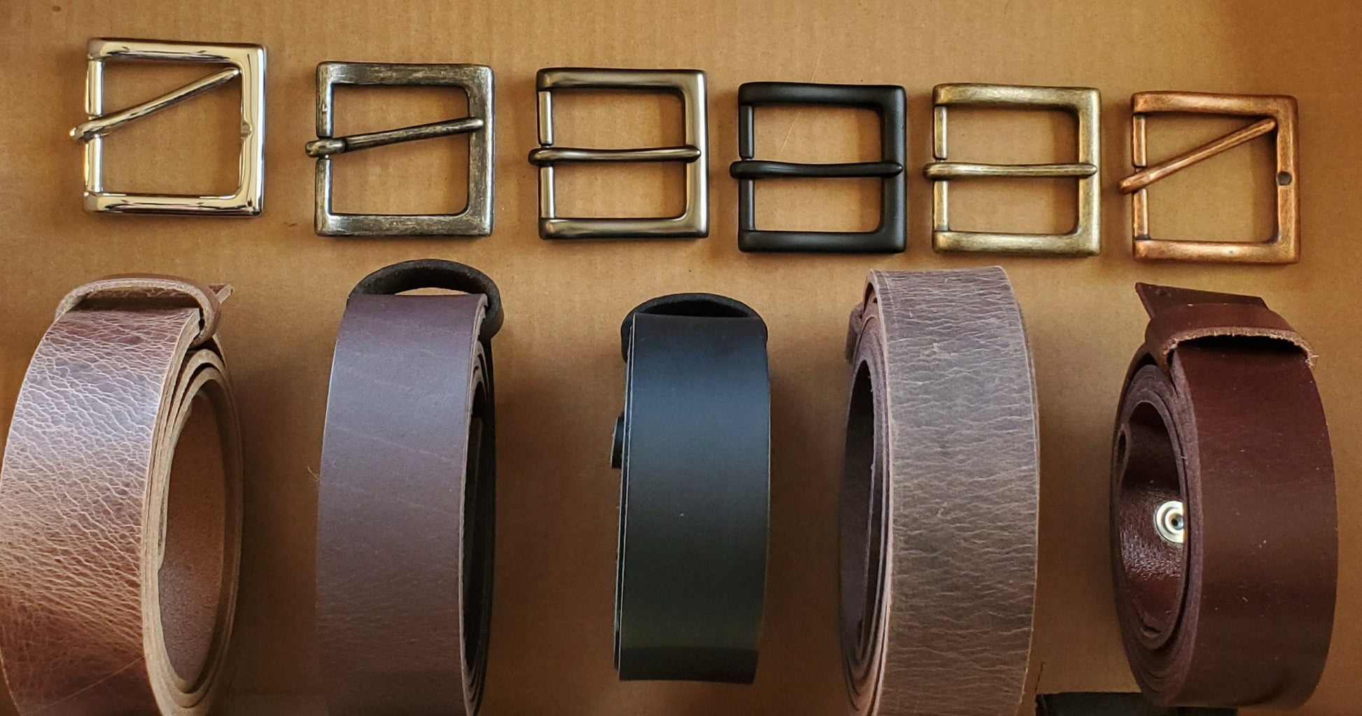 Simple Belt & Buckle Gift for Guys Gift for Gals Prong Buckle and Custom Cut Leather Belt for Jeans Choose Belt and Buckle Colour