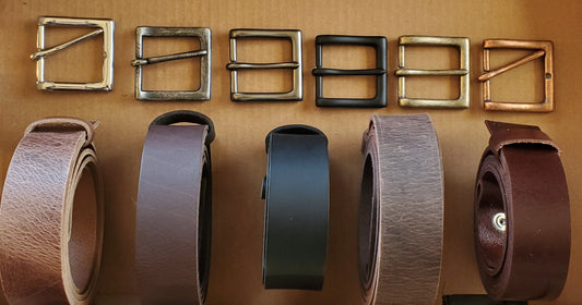 Simple Belt & Buckle Gift for Guys Gift for Gals Prong Buckle and Custom Cut Leather Belt