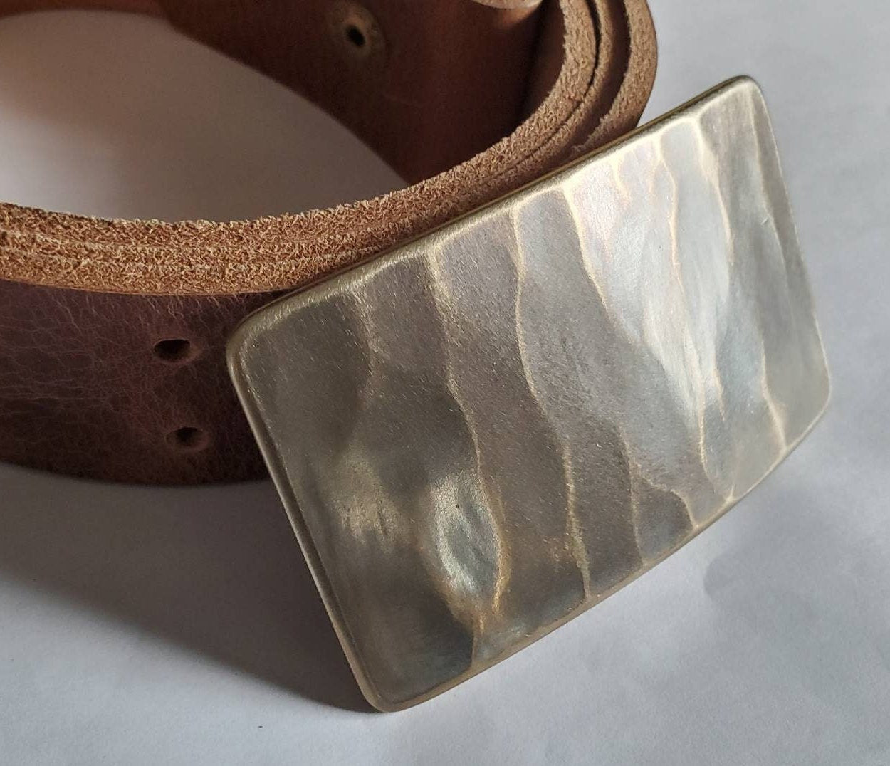 Two Prong Belt and Buckle, Wood Grain, Wood Lovers, Canadian Made, Stainless Steel Unisex Work Gear for Jeans, Fits 1-1/2" Belt