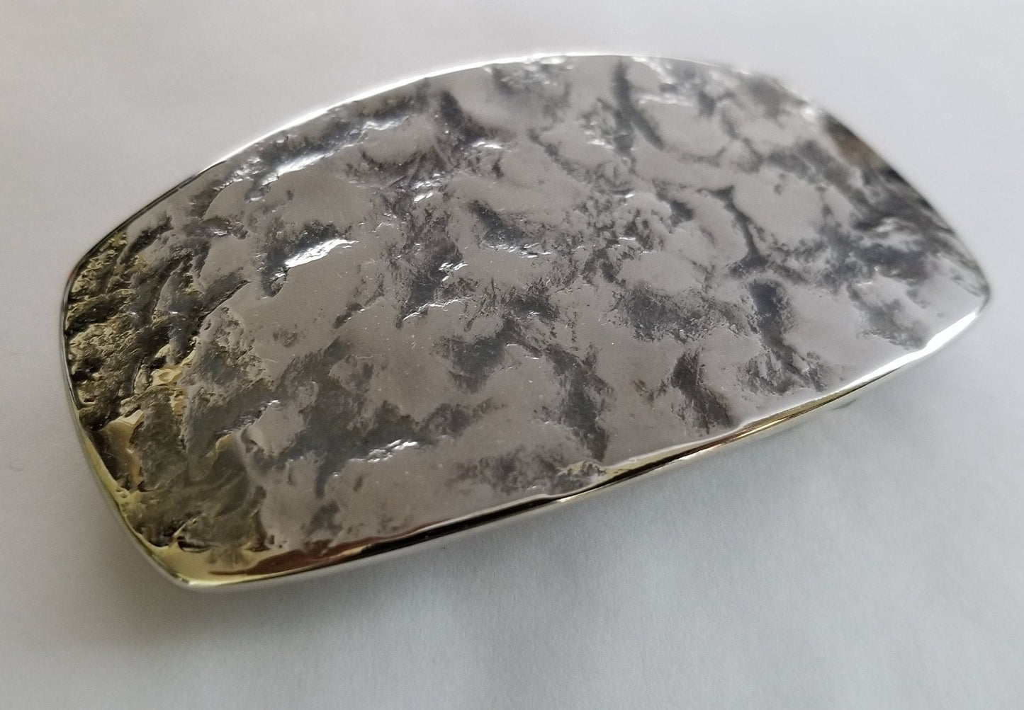 Blue Jean Buckle Belt Buckle Hand Forged Blue Gold or Blue Silver Signed Original Stainless Steel Cowboy Gifts for Guys Rodeo Buckle