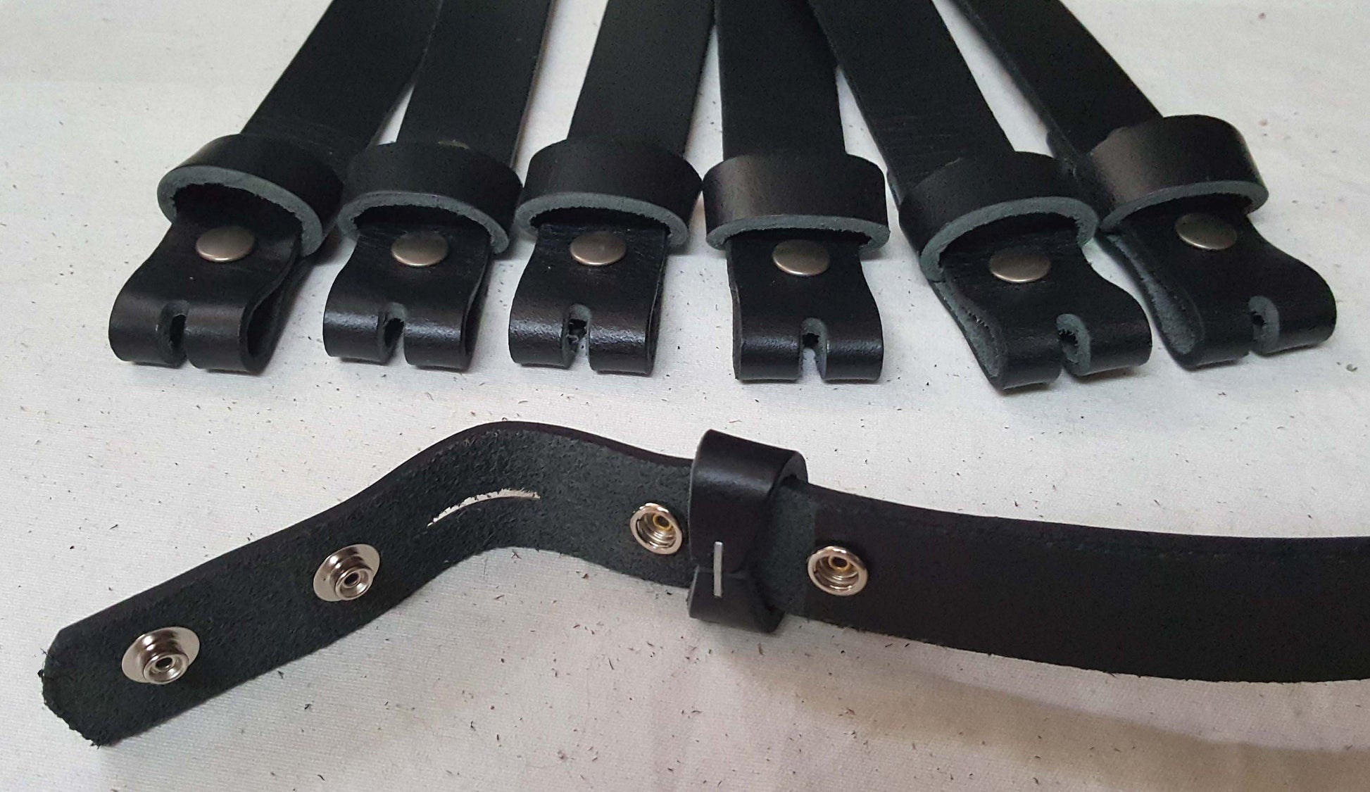 Black Bridle Leather SNAP Belt or Oiled Buffalo Leather SNAP Belt for Suits or Belt for Jeans Interchangeable with Snaps Custom Cut to Waist