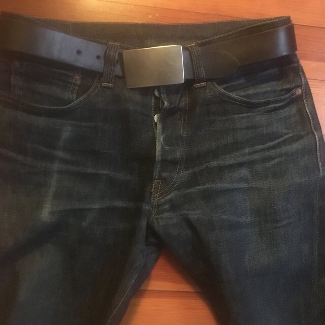 Belt & Buckle Silver Buckle and Leather Belt Hypoallergenic Buckle and your color choice of 1.5"Leather Belt for Jeans. Gifts for Him