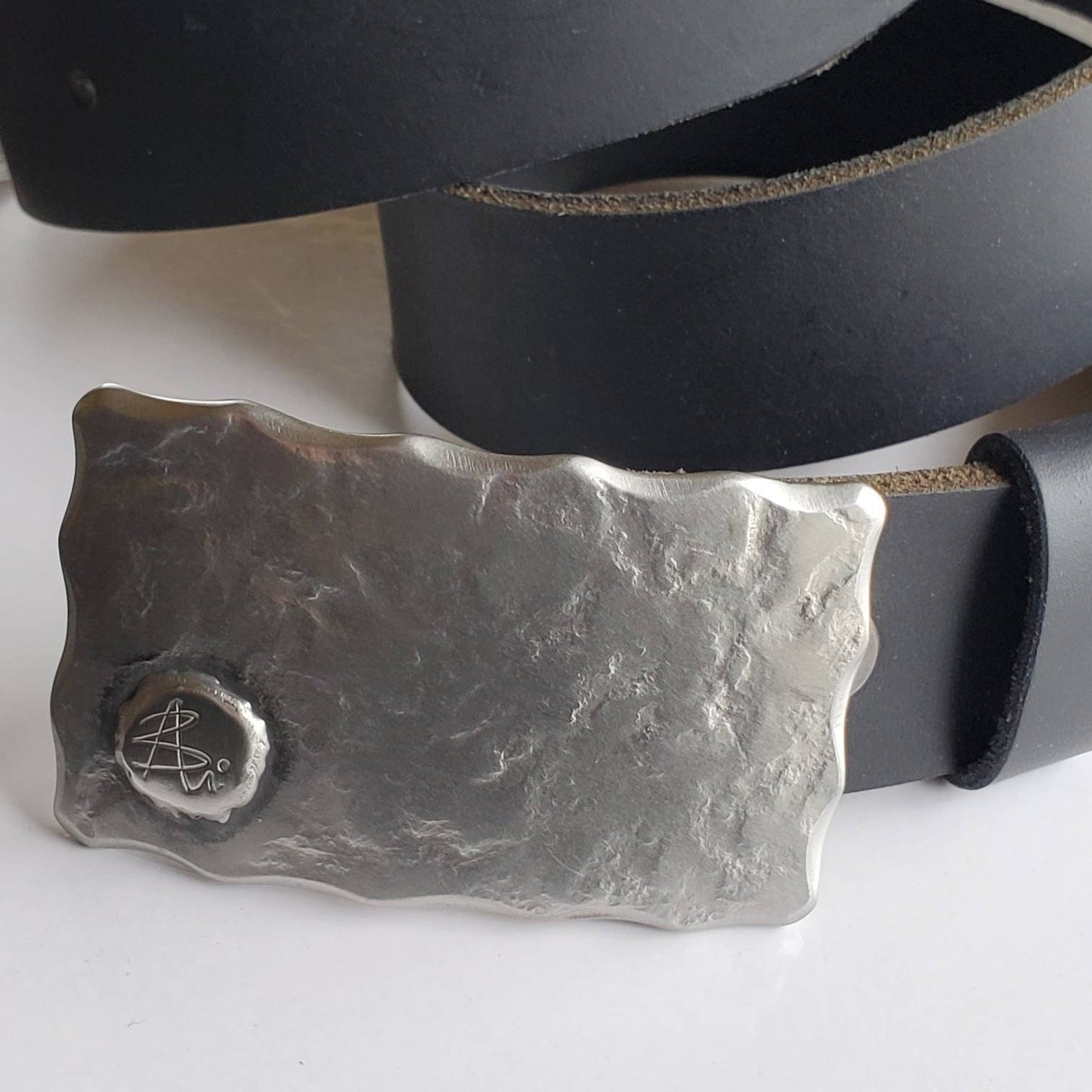 Monogrammed Belt Buckle, Your Signature, Keepsake, Great Gift with Gift Bag, Hypoallergenic Buckle, Stainless Steel For 1.5" Leather Belt