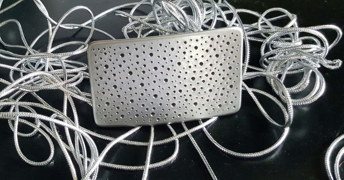 Silver Rain Belt Buckle, Confetti Buckle, Polka Dot Buckle for 1.5" Wide Belt for Blue Jeans Designed by Robert Aucoin, Jean Buckle