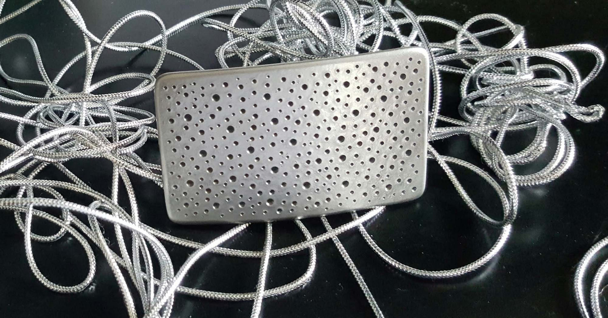 Silver Rain Belt Buckle, Confetti Buckle, Polka Dot Buckle for 1.5" Wide Belt for Blue Jeans Designed by Robert Aucoin, Jean Buckle