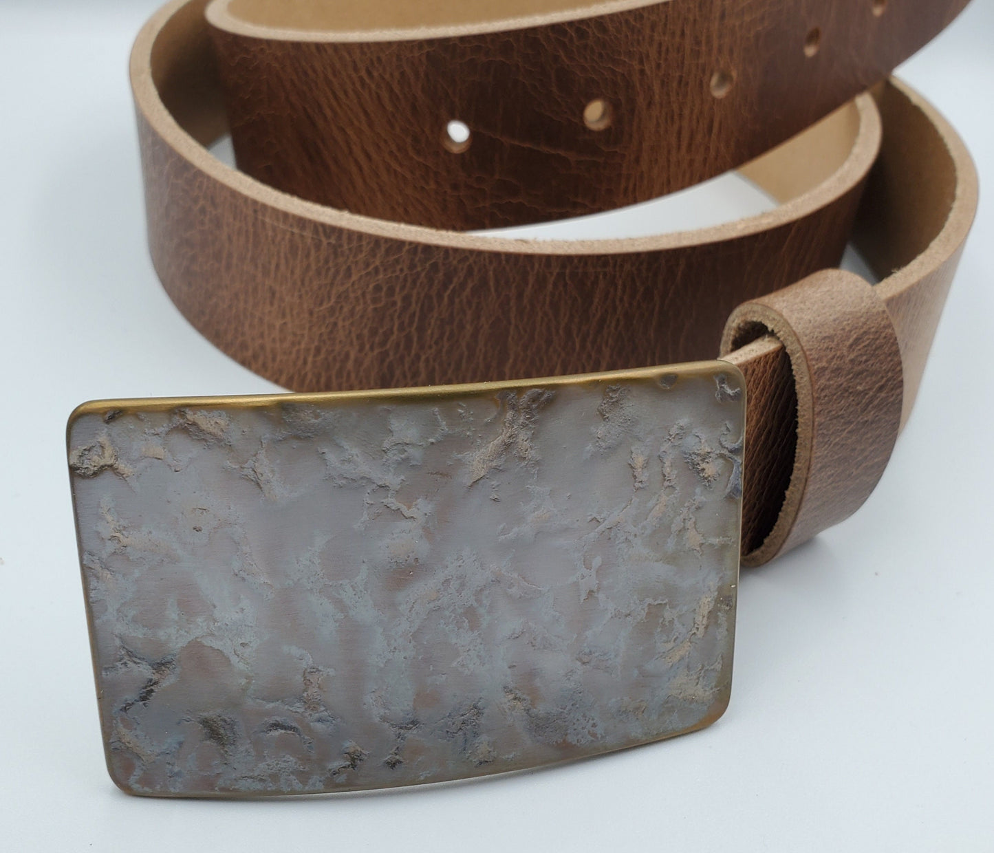 Belt Buckle, Made in Canada, Hand Forged, Bronze Anniversary, Stainless Steel Buckle, One of a Kind Unisex Buckle, For 1-1/2" Belt For Jeans
