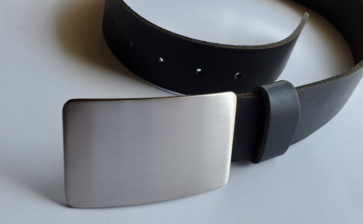 Brushed Stainless Steel Belt Buckle Silver or Straw Color Handcrafted Accessory Jean Buckle Hypoallergenic Buckle fits 1-1/2" Leather Belt