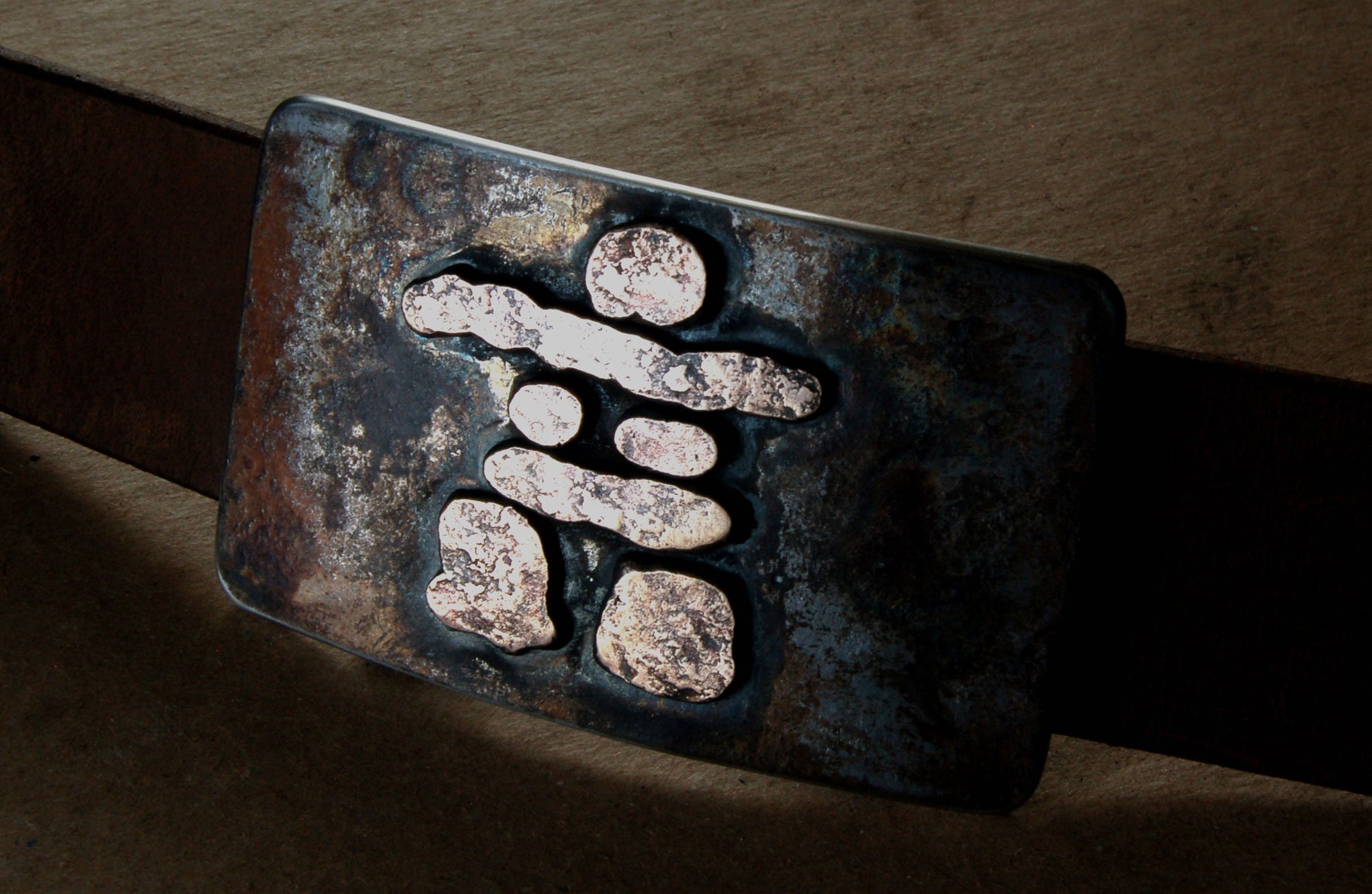 Canadian Inuit Art Inukshuk Belt Buckle Hand Forged Stainless Steel ~ Corporate Gifts~ Hypoallergenic ~ Canadian Made Gifts for 1.5" Belt