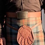 Scottish Kilt Belt Buckle Hand-Forged Buckle Fits 2-1/4" Wide Belt Silver Woodgrain Buckle Scottish Kilt Accessory Stainless Steel Buckle