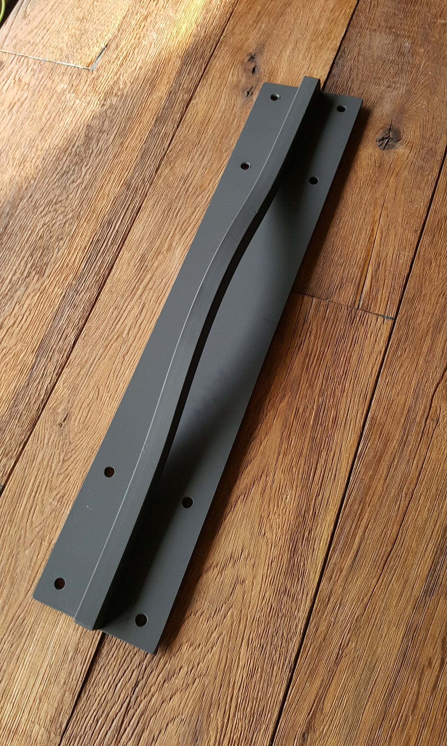 Barn Door Pull Black Hand Forged Metal Hardware Custom Steel Door Handle 15" X 3" Pre Drilled for Mounting Canadian Made Hardware Pulls