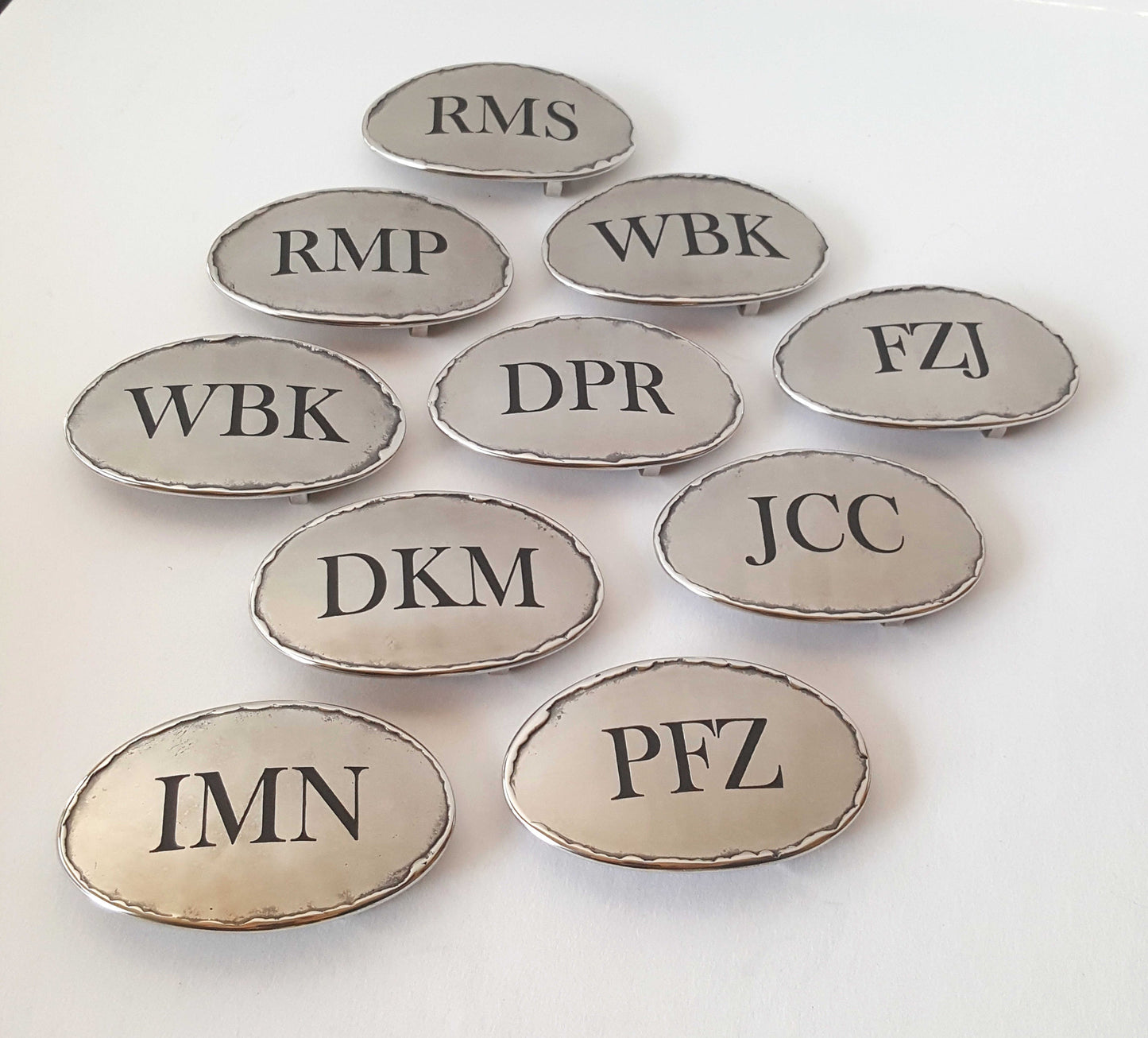 Country & Western Personalized Oval Belt Buckle Groomsmen's Buckle Unisex Buckle fits 1.5" Leather Belt for Jeans or Workwear