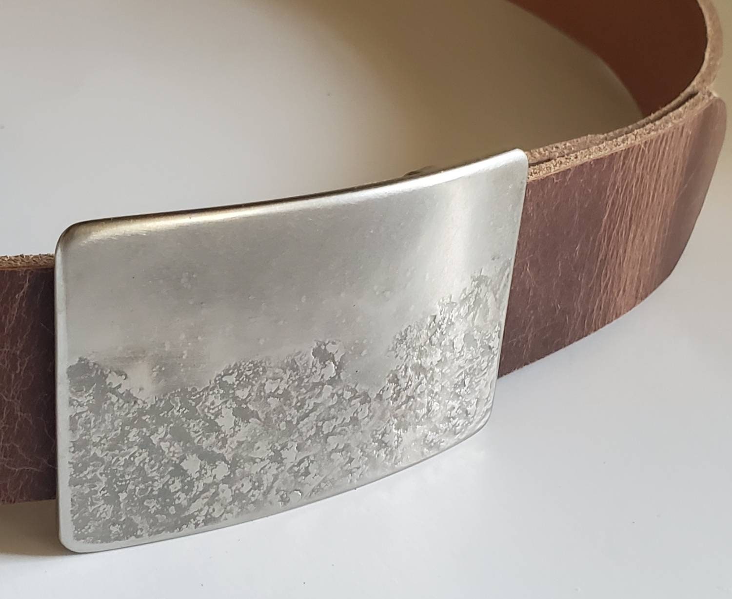 Belt & Buckle American Landscape Waterproof Accessories Hiker's Outdoor Gear Artisan Signed Buckle Fits 1.5" Leather Snap Belt for Jeans