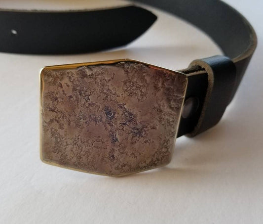 Belt Buckle Unisex Silver & Black Buckle or Rosy Gold Jean Buckle Hypoallergenic Stainless Steel Buckle for 1-1/2" Leather Belt for Jeans