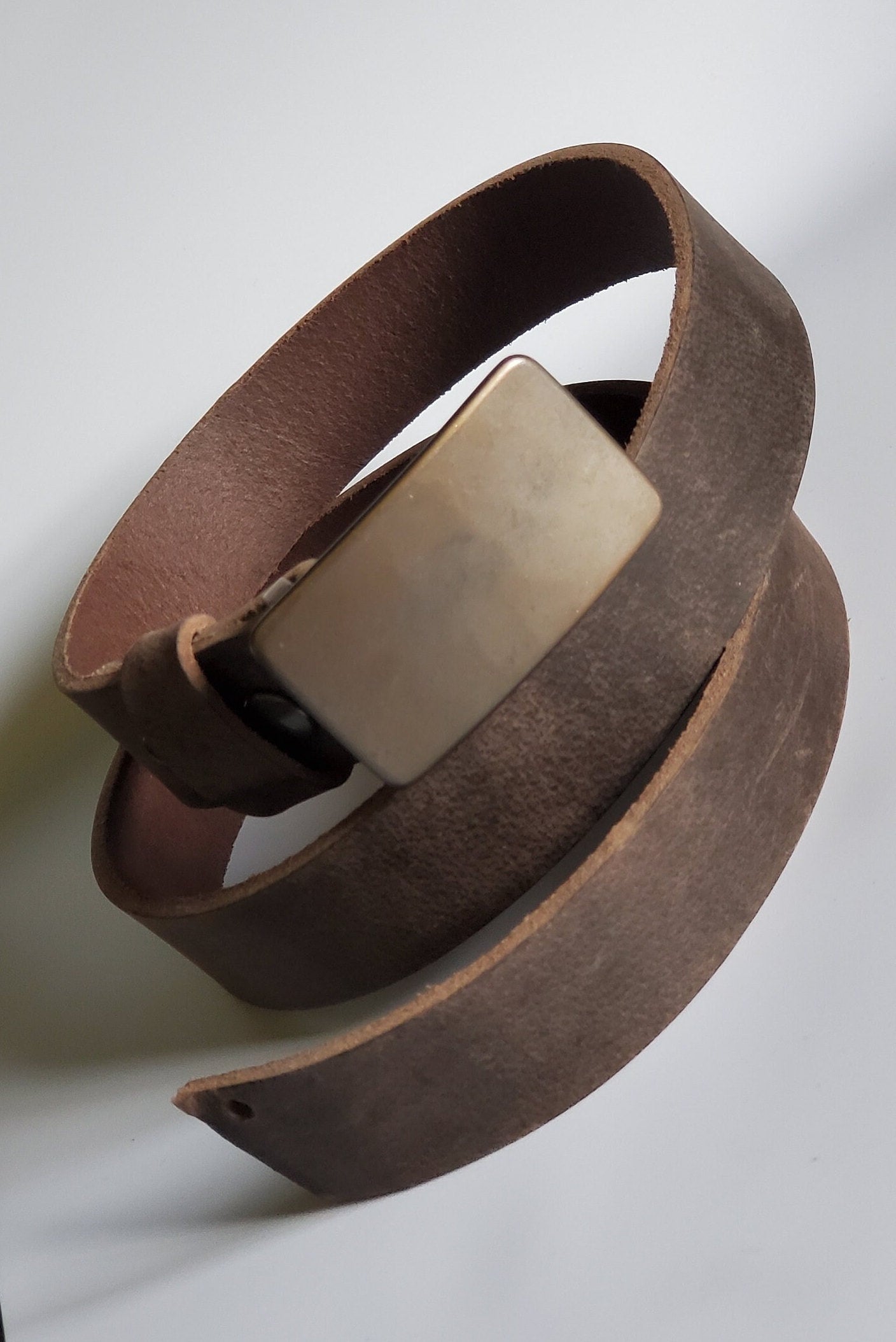 Private Listing 4 KH~ Men's Suit Belt & Buckle Set (with Zia) Suit Belt Buckle Hand Forged Stainless Steel Buckle and 1-1/4" Wide Belt