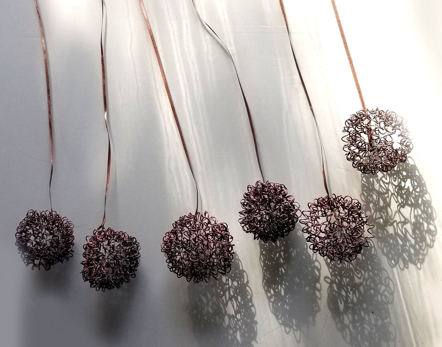 Wire Balls Christmas Tree Ornaments Twisted Metal Metal Ornaments Holiday Balls Handmade Holiday Decorations Commercial Interior Decor