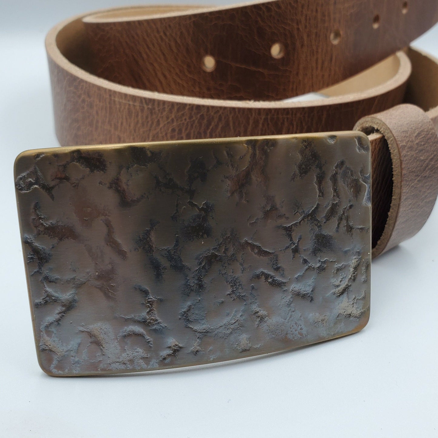 Orange Belt Buckle Hypoallergenic Textured Belt Buckle Solid Stainless Steel Buckle Hand Forged Accessories Signed Original Jean Buckle