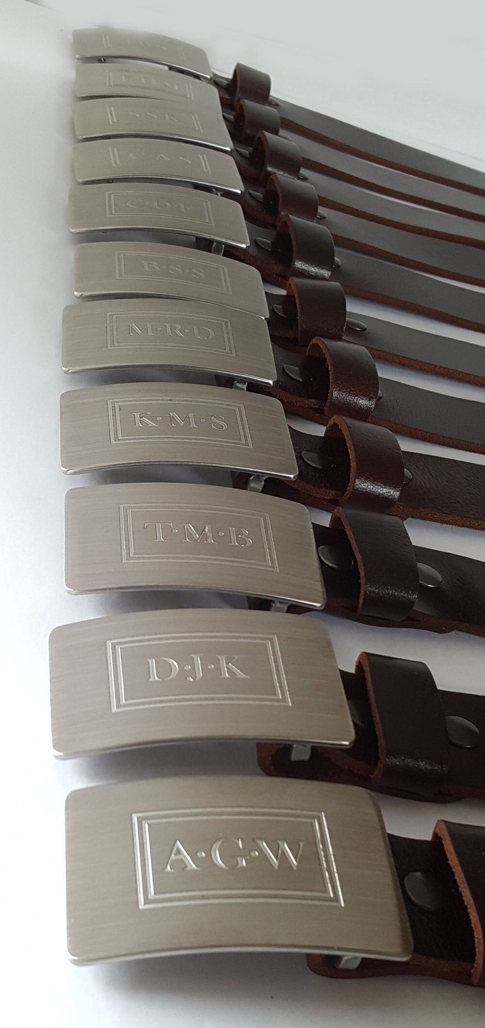 Monogrammed Belt & Buckle Set for Suit Customized Gifts Bespoke Gifts for Men Monogram Personalized Accessories Gentlemen's Gifts w Gift Bag