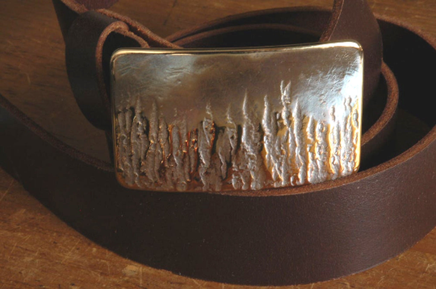 Firefighter's Gift Belt & Buckle Hand Forged in Fire Buckle Stainless Steel Hypoallergenic Fits 1.5" Blue Jeans Work Wear Accessory