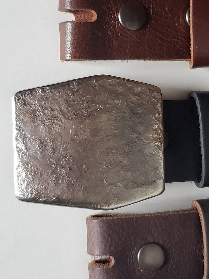 Hexagon Buckle & Belt Unisex Buckle and Leather Belt Hypoallergenic Unisex Buckle Stainless Steel Canadian Buckle and Leather Belt for Jeans