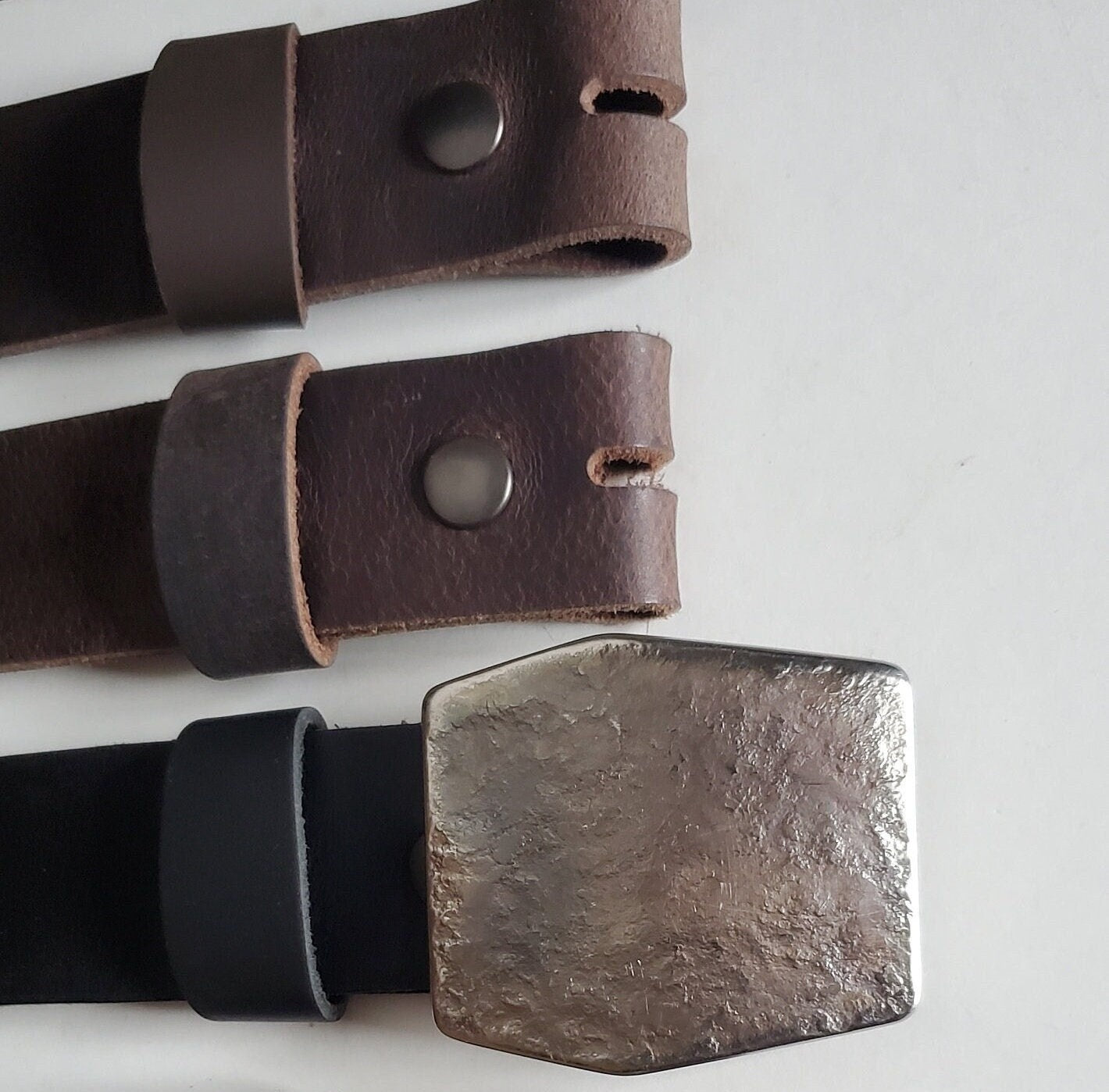 Hexagon Buckle & Belt Unisex Buckle and Leather Belt Hypoallergenic Unisex Buckle Stainless Steel Canadian Buckle and Leather Belt for Jeans
