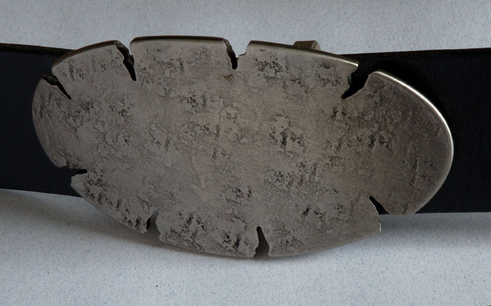 Leaf Belt Buckle, Hand Forged Buckle, Solid Stainless Steel, Handcrafted Silver or Bronze Rodeo Belt Buckle fits 1.5" Leather Belt for Jeans