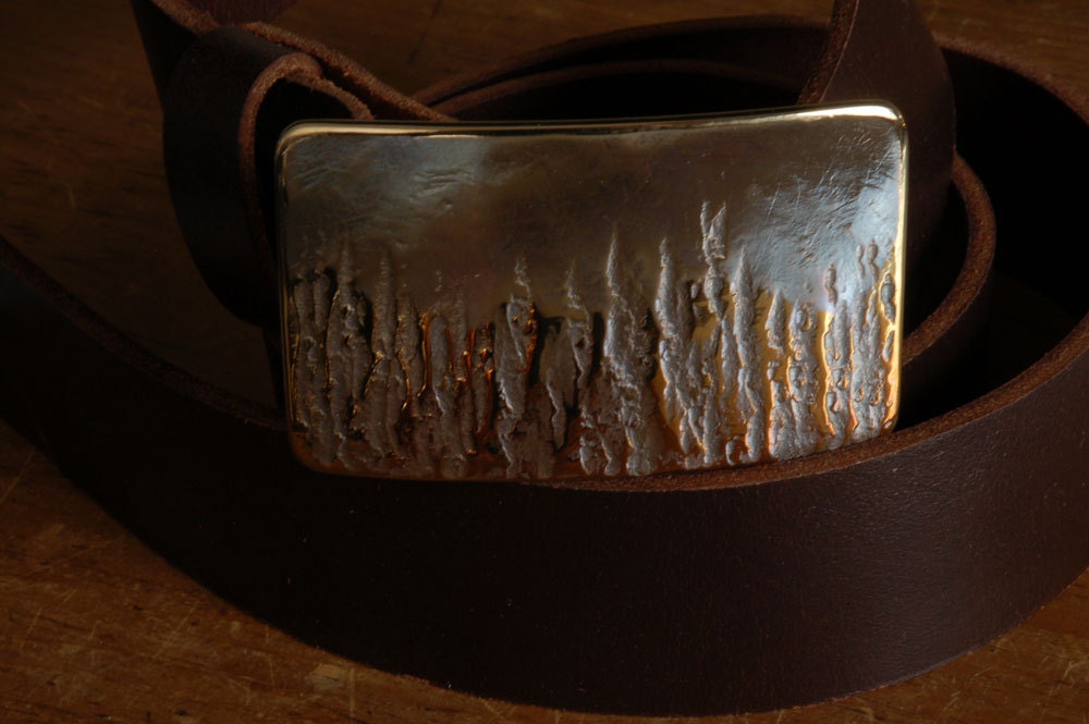 Firefighter's Gift Belt & Buckle Hand Forged in Fire Buckle Stainless Steel Hypoallergenic Fits 1.5" Blue Jeans Work Wear Accessory