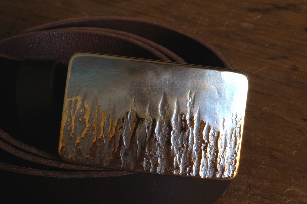 Firefighter's Gift Belt & Buckle Hand Forged in Fire Buckle Stainless Steel Hypoallergenic Fits 1.5" Blue Jeans Work Wear Accessory