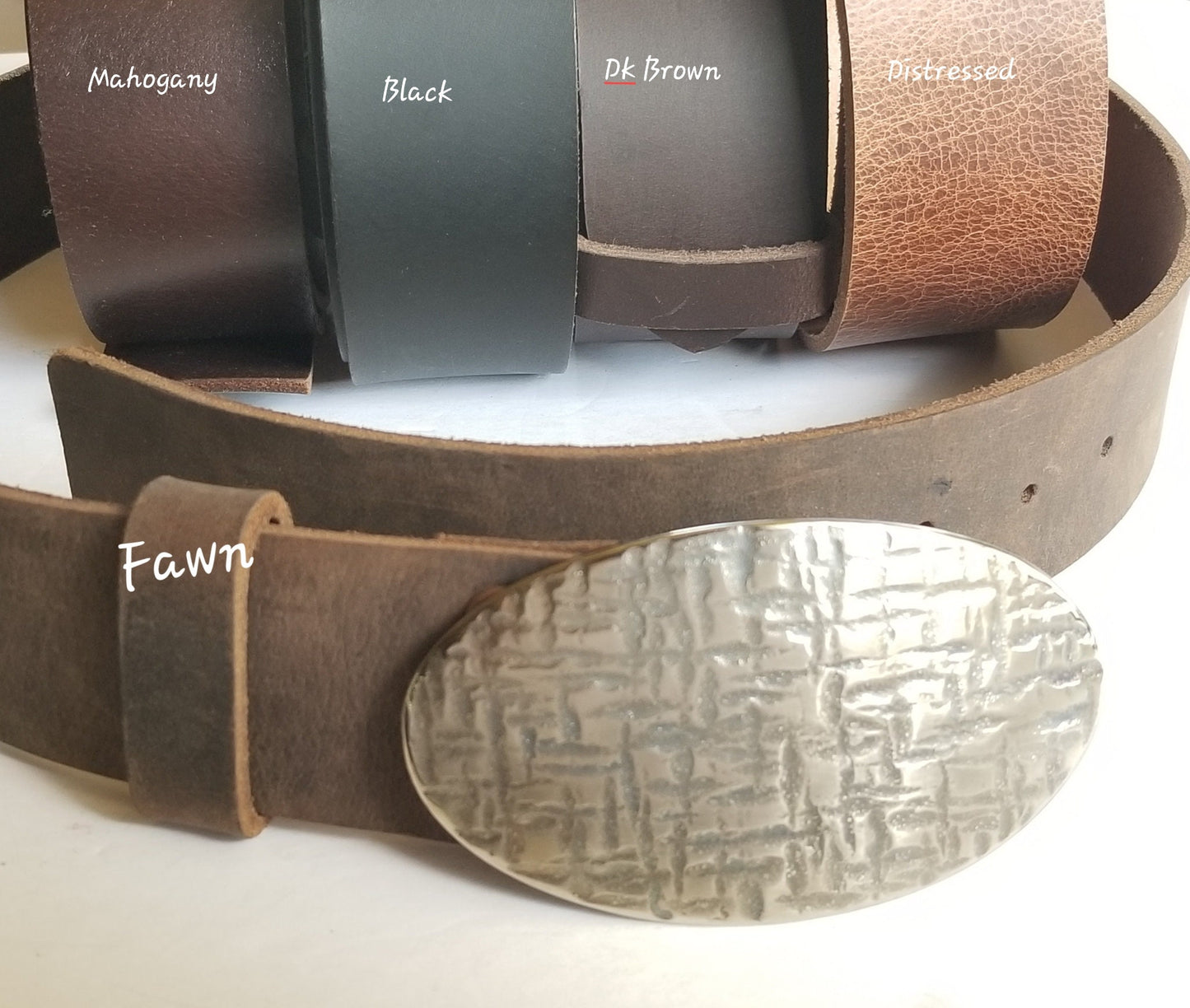Two (2)INCH Leather Belt & Buckle Two Rows of Holes Biker Belt Unisex Belt and Buckle INTERCHANGEABLE 2" Leather Snap Belt with Dbl Holes