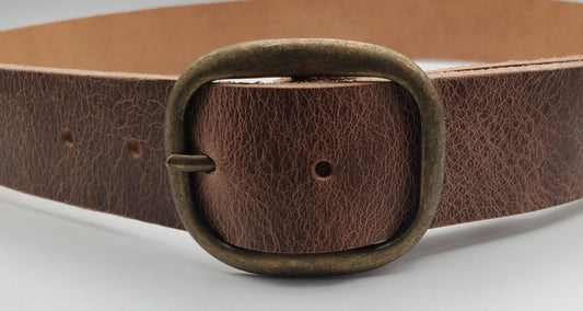 Antique Gold Buckle & Distressed for Jeans-Choose Your Colour Combo-Work, Dress, Jeans 1-1/2" Belt w choice of Buckle Colour