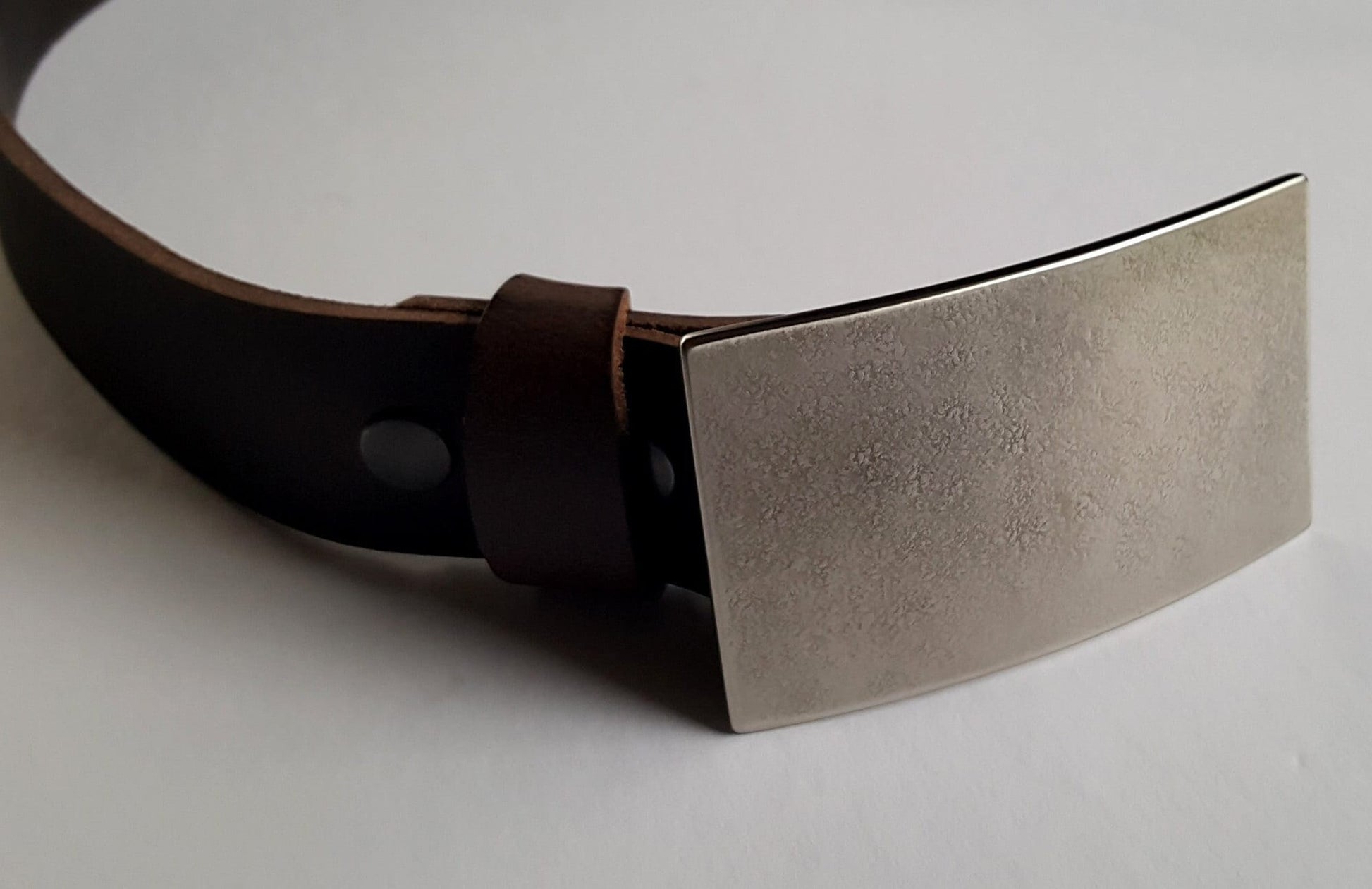 Belt & Buckle Handcrafted Stainless Steel and Leather Groomsmen's Accessories Gifts for Dad or Mom Belt Buckle and Leather 1-1/2" Belt