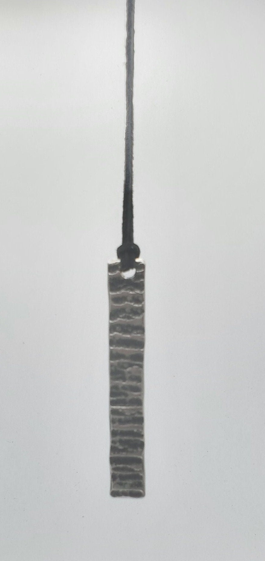 Pendant Raw Handforged Stainless Steel & Leather Cord Masculine or Feminine Jewelry Made in Canada