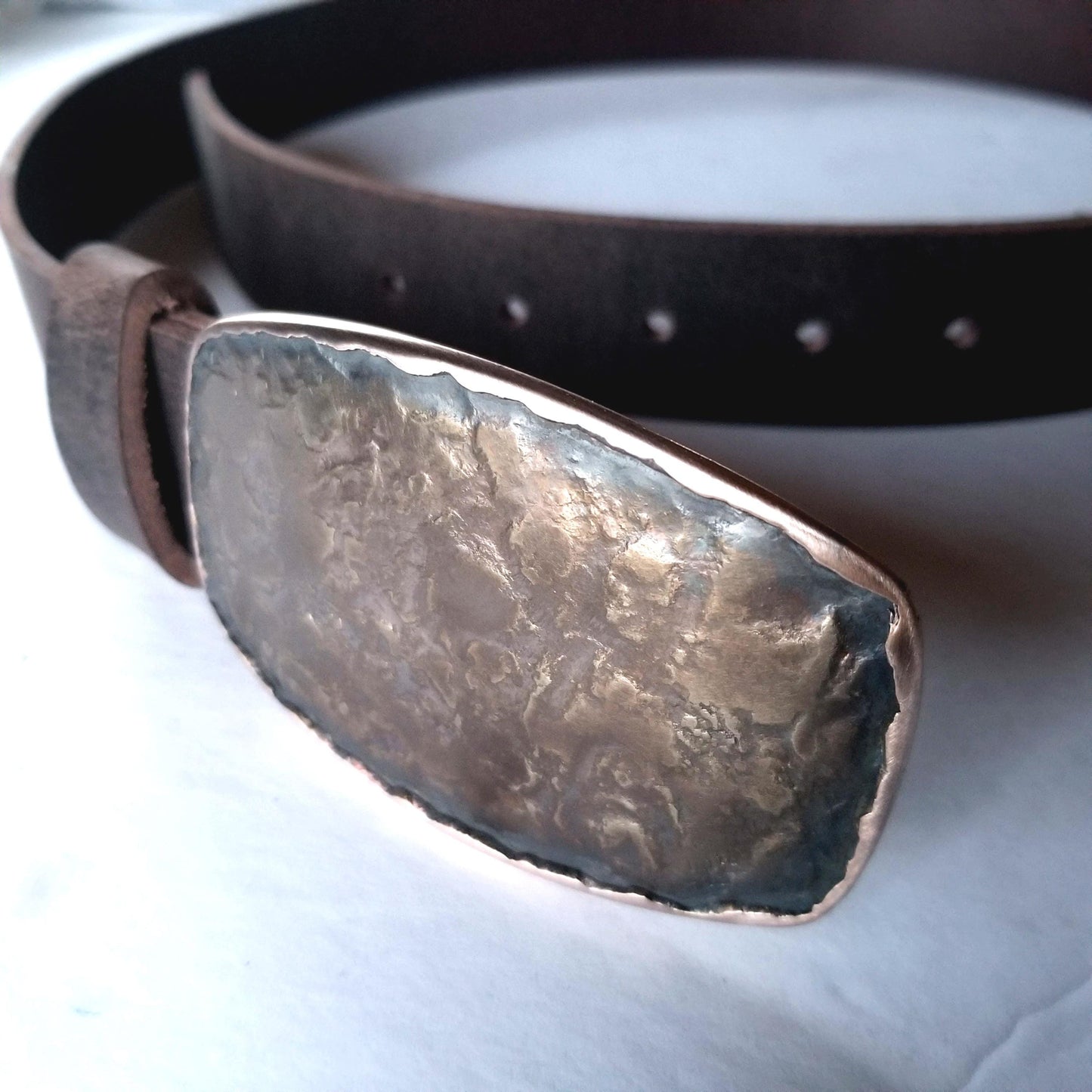 Silver Belt Buckle Bronze Anniversary Gift Canadian Gift Blacksmith Hand Forged Belt Buckle His N Her Bronze Jean Buckle for 1.5" Belt